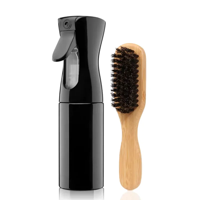 Boar Bristle Brush Set with Spray Bottle