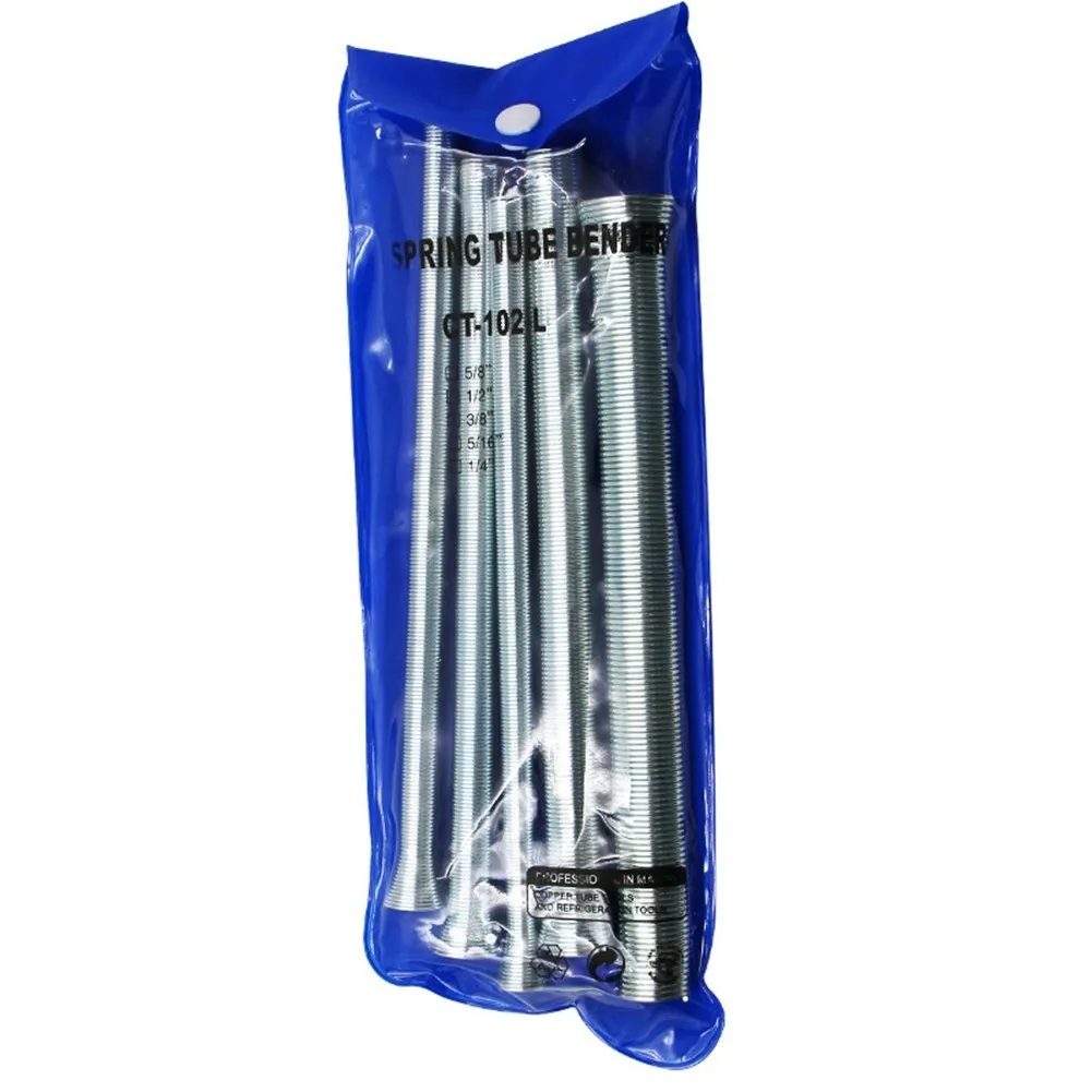 5Pcs Copper Pipe Bender Set for HVAC Technicians Featuring 1/4 inch 5/16 inch 3/8 inch 1/2 inch and 5/8 inch Spring Tube Benders