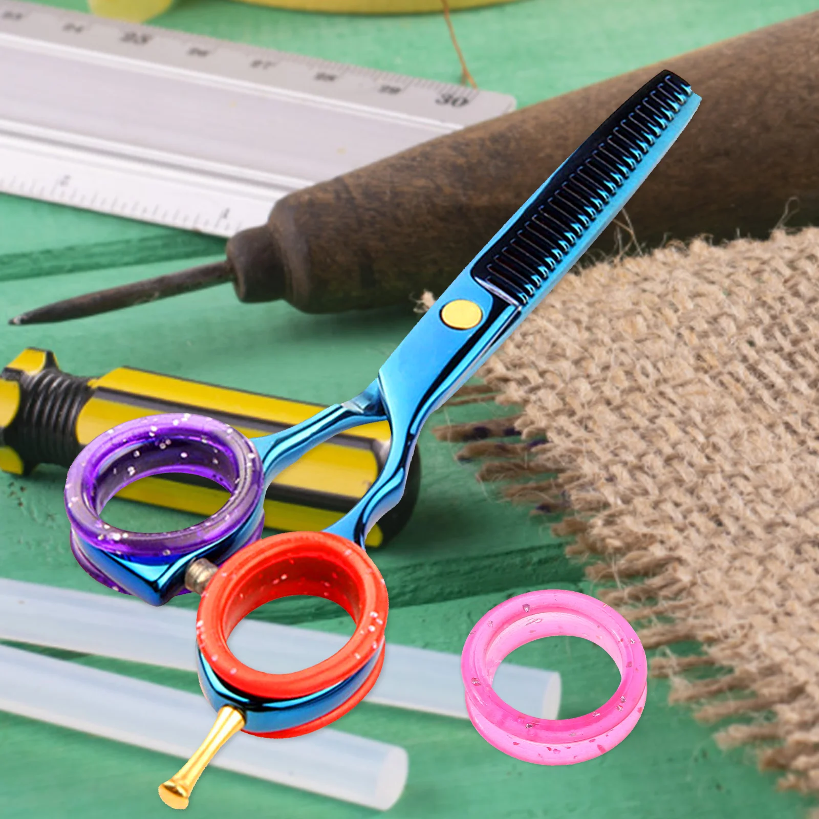 20 Pcs Scissors Ring Pet Comfortable Shears Finger Vintage Pets Anti-skid Silica Gel Thumb Insert Man Inserts Rings