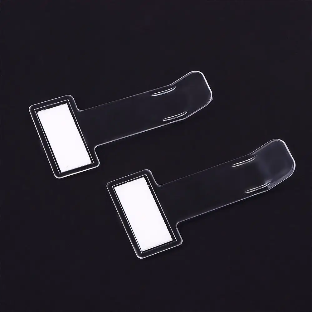 

With Adhesive Tape Auto Fastener Clips T shape Permit Clip Invoice Tickets Holder Transparent Card Clips Parking Ticket Holder