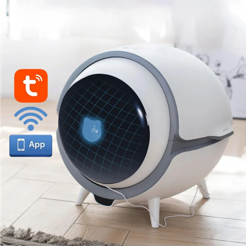 App wifi control automatic eco friendly large closed cat litter box intelligent