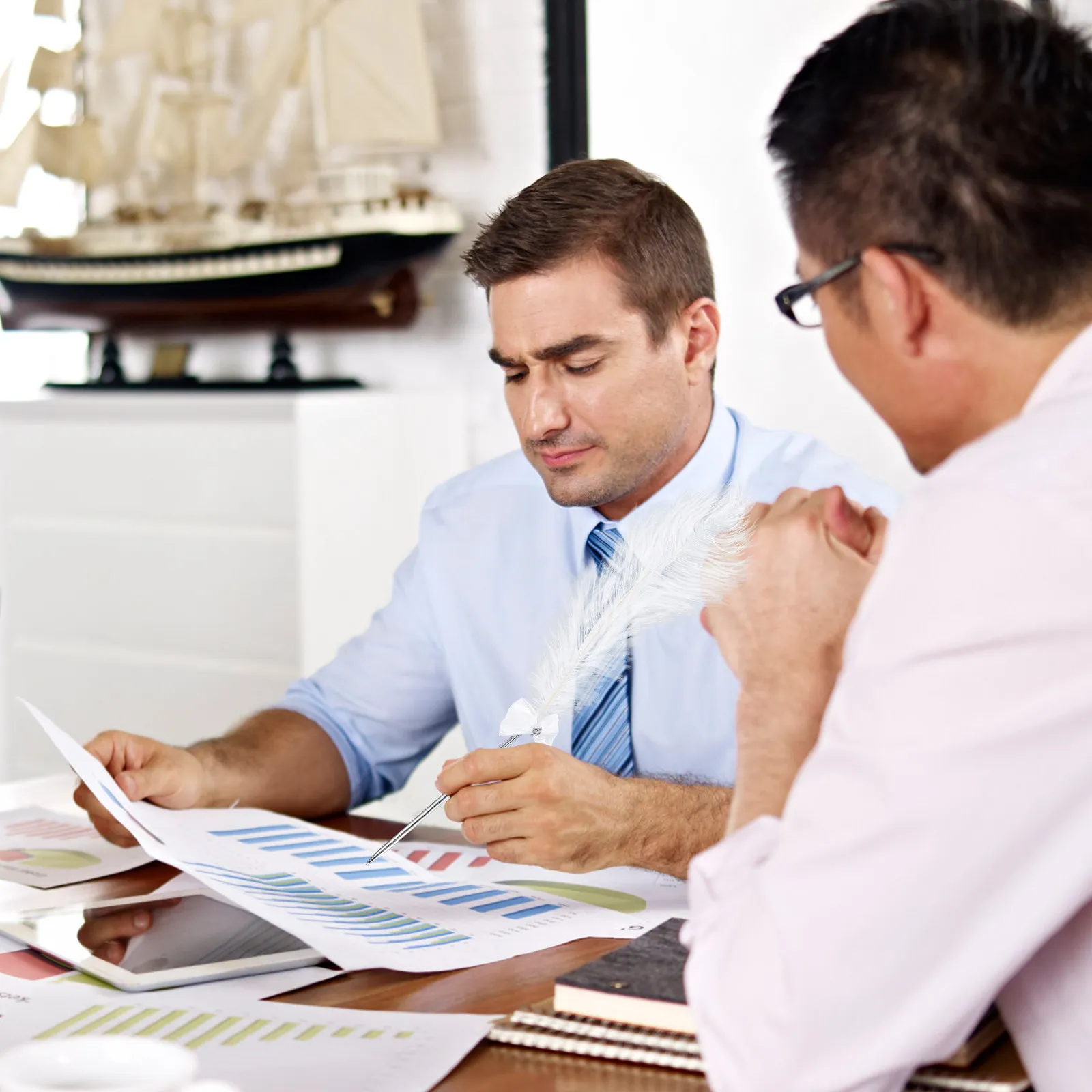 

Легкая ручка из нержавеющей стали с узором в виде пера, премиум-класса, для подписи, мероприятий, свадеб, вечеринок, гостевых книг, канцелярских принадлежностей