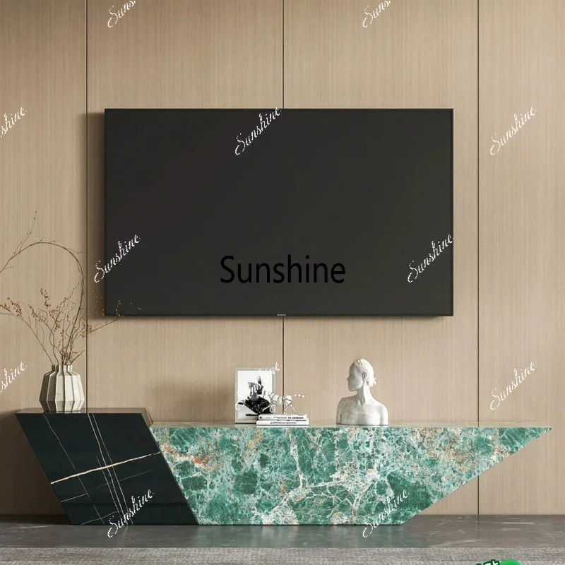 Living room, high-end light luxury high-end living room Italian minimalist floor cabinet