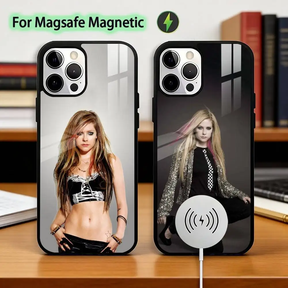 Avril L-Lavigne Singer Phone Case For iPhone17,16,15,14,13,12,11 Plus,Pro Supports Magnetic Wireless Charging