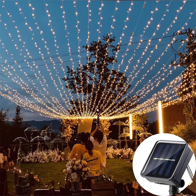 

Уличная светодиодная гирлянда-сосулька на солнечных батареях для декора сада, вечеринок, свадеб, Рамадана, дома, Дня святого Валентина 2026