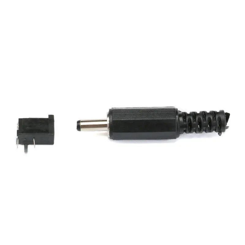 10PCS Black Male DC002 3.5*1.3MM Power Plug Jack Connector DC-002 Mini DC Socket Black Female 3.5x1.3 mm