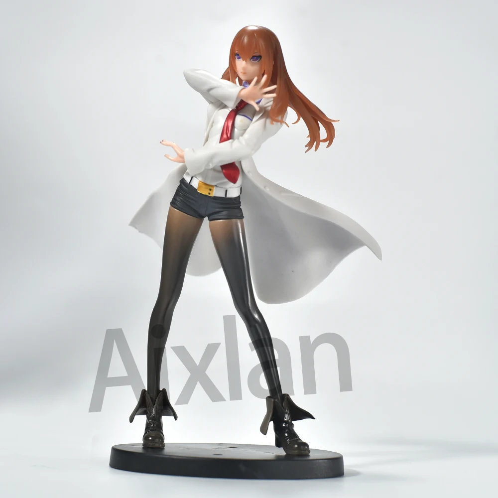 22 cm Steins Gate Figuur Makise Kurisu Super Cool Girl Ver PVC Action Figure Collectible Model Toys Kid Gift