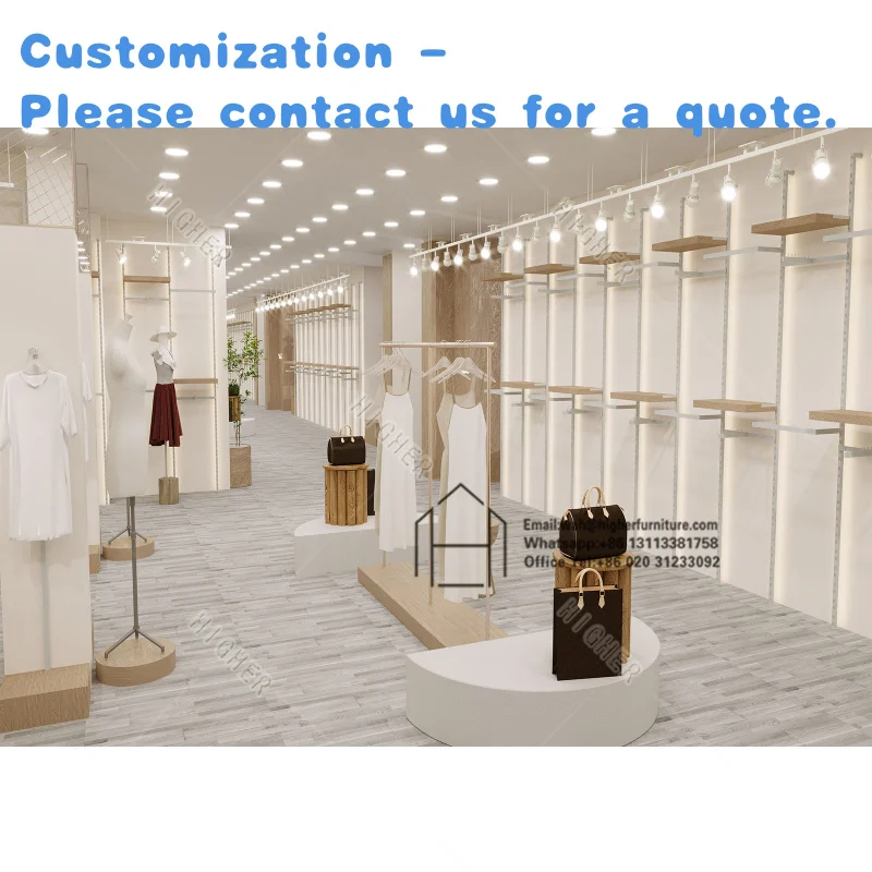 

custom.Custom Clothing Display Racks Showroom Garment Clothing Retail Display Women Wooden Display Cabinet
