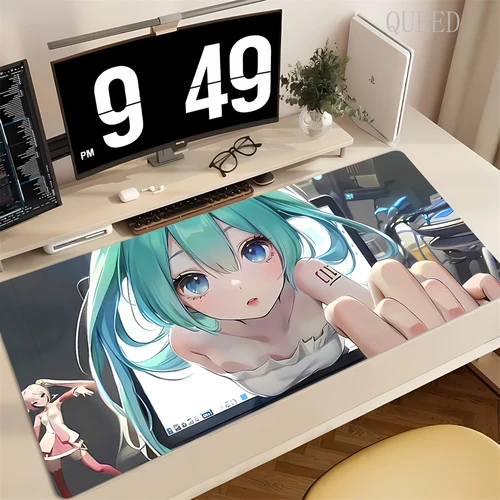 Alfombrilla de ratón XXL para Gamer H-Hatsunes Miku, alfombrilla de ratón de escritorio, alfombrilla de escritorio HD bonita, alfombrillas para teclado para juegos extendidas, grande 100x50cm