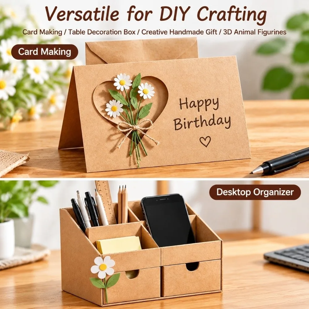 30 Sheets/Pack Durable A4/A3/8K/4K Kraft Paper Thick Grammage Hard Texture Craft Drawing Paper Book Cover Paper Drawing