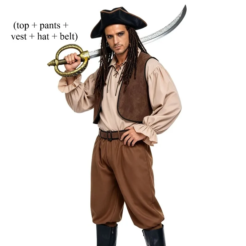 Halloween Cosplay Costume Couple Pirate Captain Cosplay Costume Men Women Full Stage Set Theme Party Role Playing Outfits - view 6