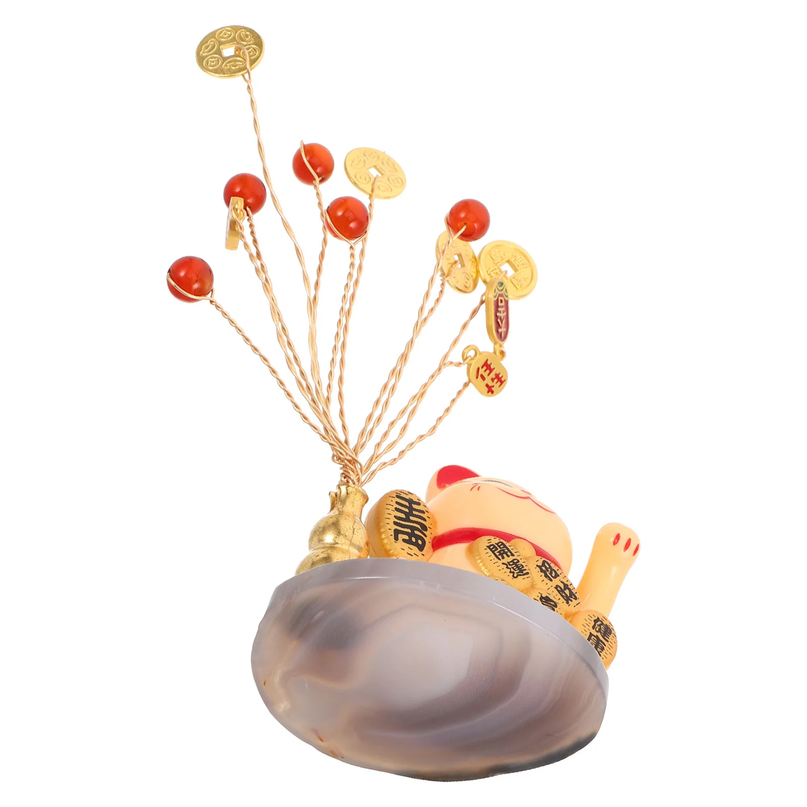 

Ornament Bonsai Tree Statue Desk Ornaments Good Figurine Beckoning Wealth Mini Collecting