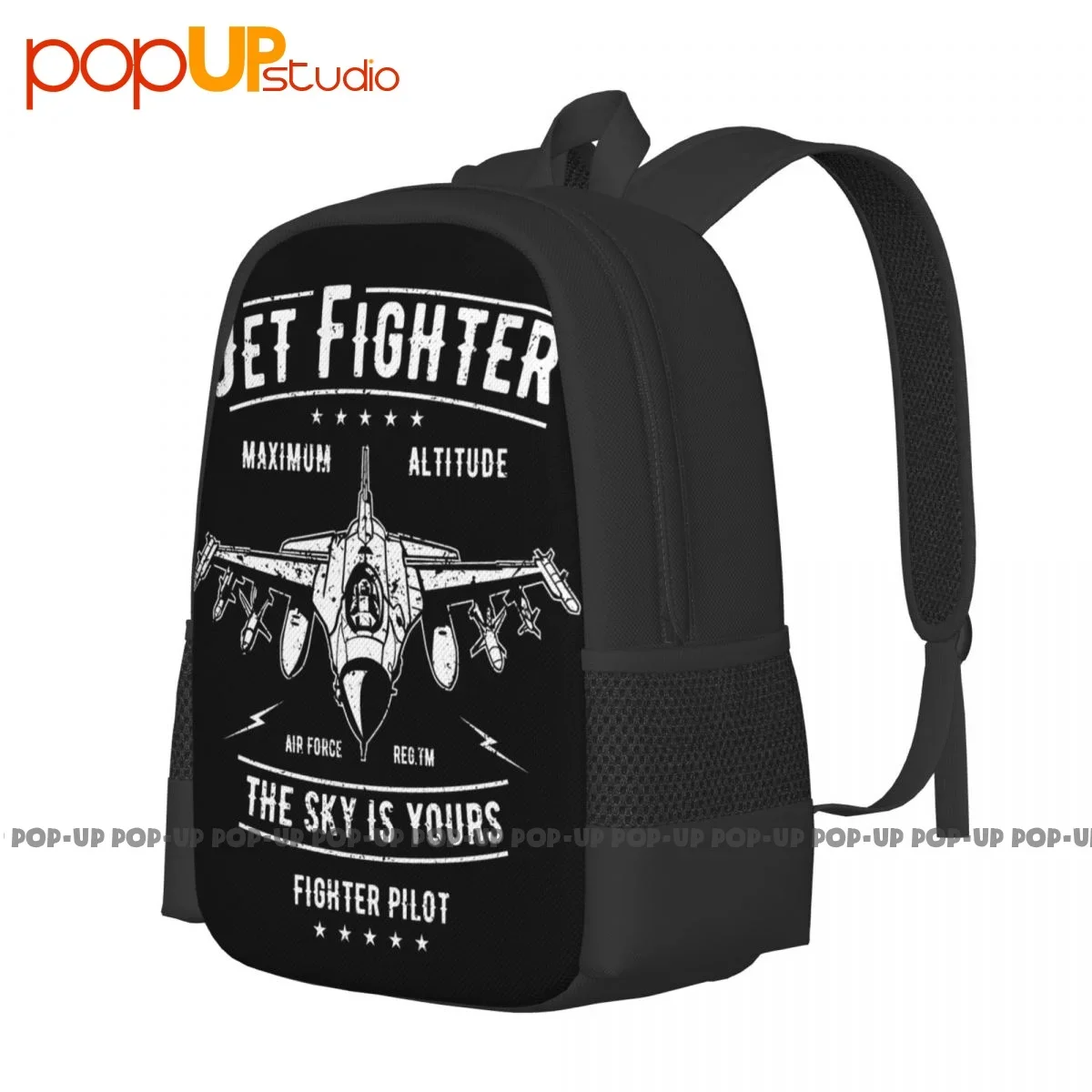 Jet Fighter F 16 Pilot Plane Us Royal Air Force Backpack Large Capacity Print Softback Sports Style Clothes Backpacks