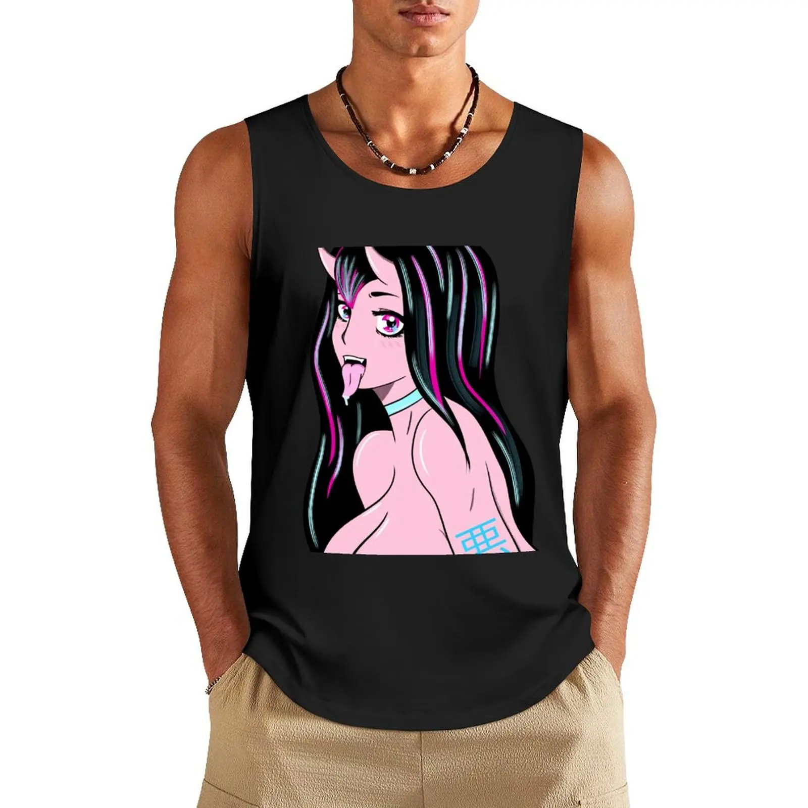 EVIL Tank Top muscular man male top Short sleeve