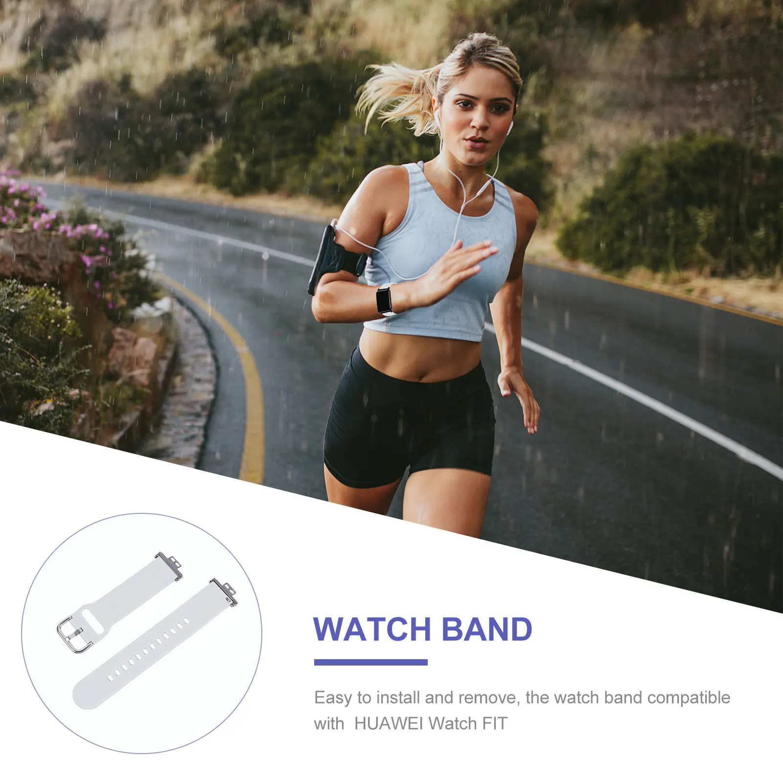 

Gray Band For Watch Fit Premium Durable Smart Wristband Replacement Strap Watch Accessories Decorative Band
