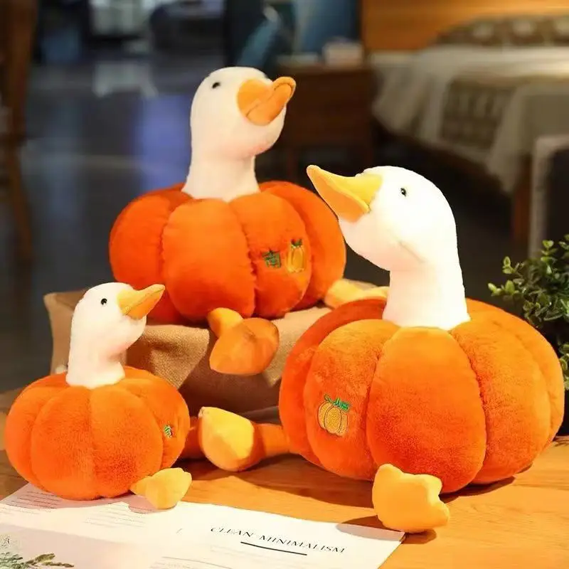 Lovely Pumpkin Big White Goose Plush Toy Duck Doll Doll To Accompany Sleeping Doll Throw Pillow Birthday Gift For Girls