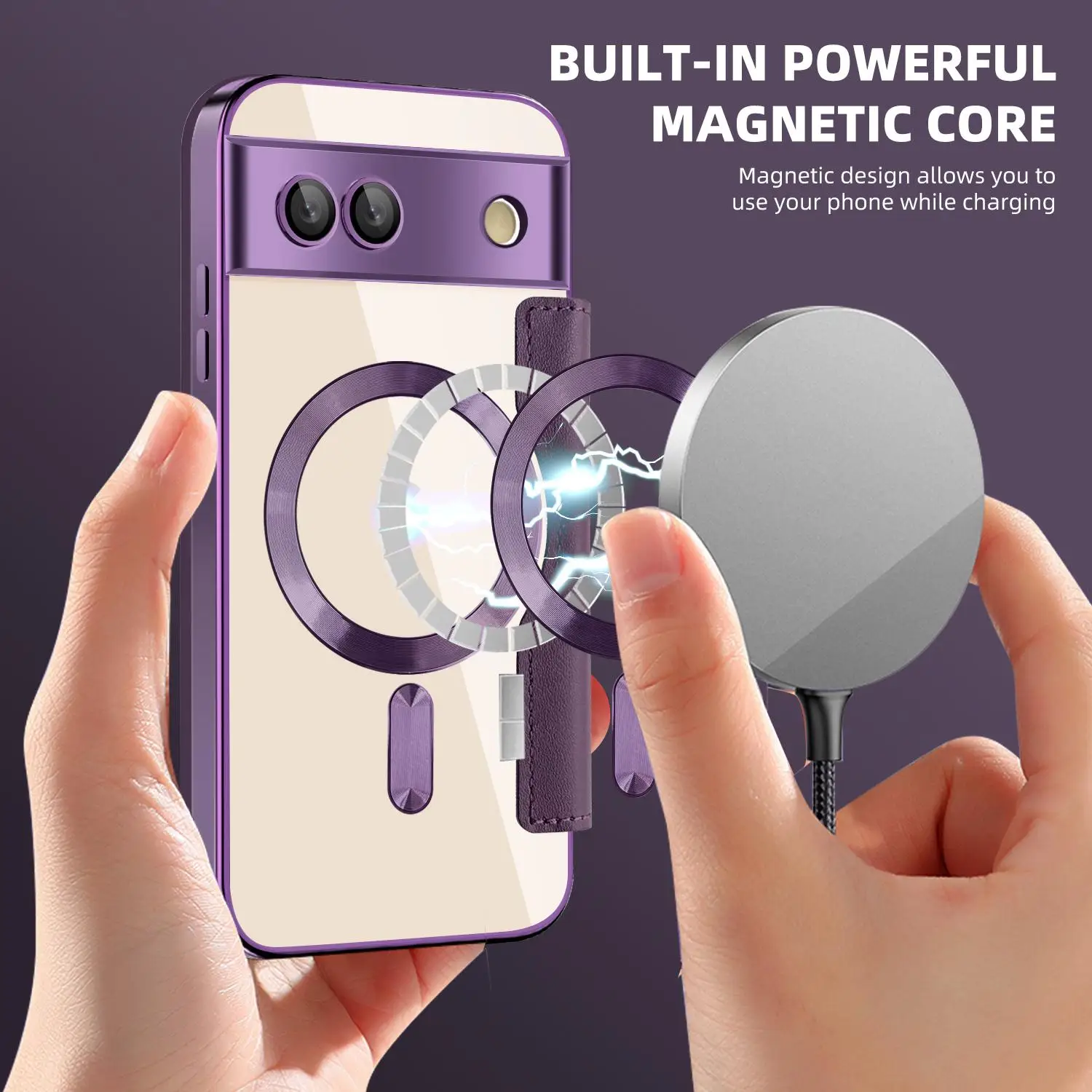 

For google Pixel 9A Case/Pixel 8A 7A Flip card slot border soft shell leather magnetic phone case protective cover