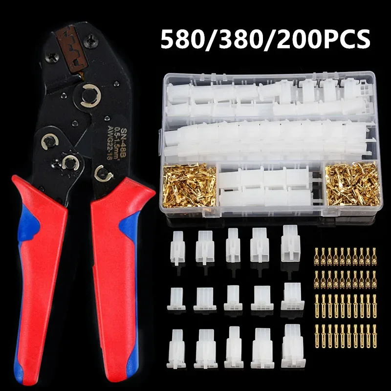 

580/380PCS 2/3/4/6/9pin Wire Connector Plier Car Electrical Male Female Terminals Plug Splice Automotive Boat Motorcycle