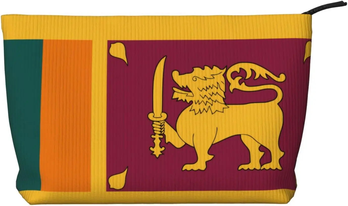 

Sri Lanka Flag Corduroy cosmetic bag, suitable for travel and daily use, Sturdy Lining, Ensures Longevity