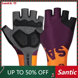 Santic Men Cycling Gloves Short Finger Summer Road Cycling Bike Gloves Half Finger Shockproof Cycling Equipment