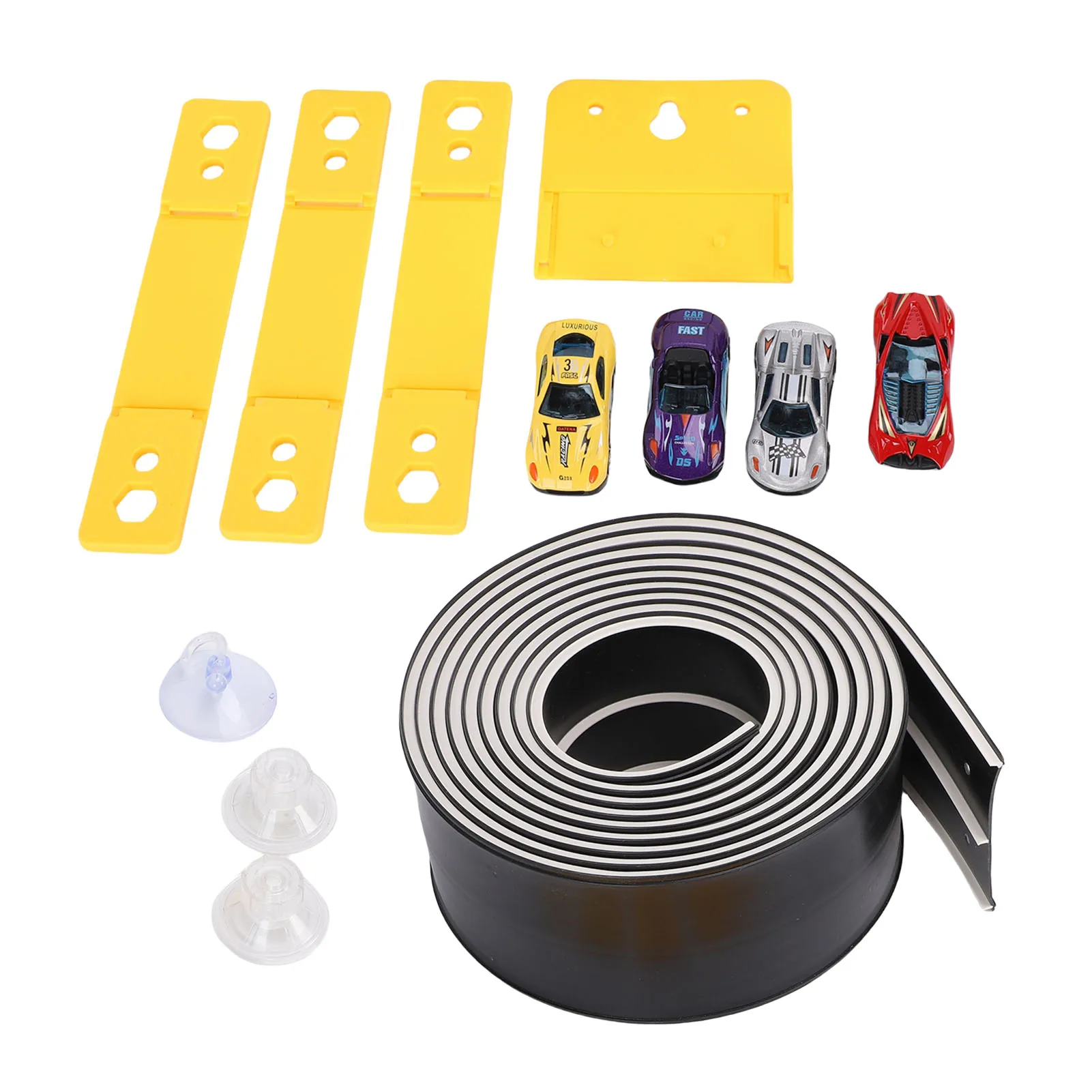 

Гибкая гоночная трасса, складная портативная гоночная дорожка с 4 машинками для мальчиков от 3 до 10 лет, игровой набор для сборки трассы