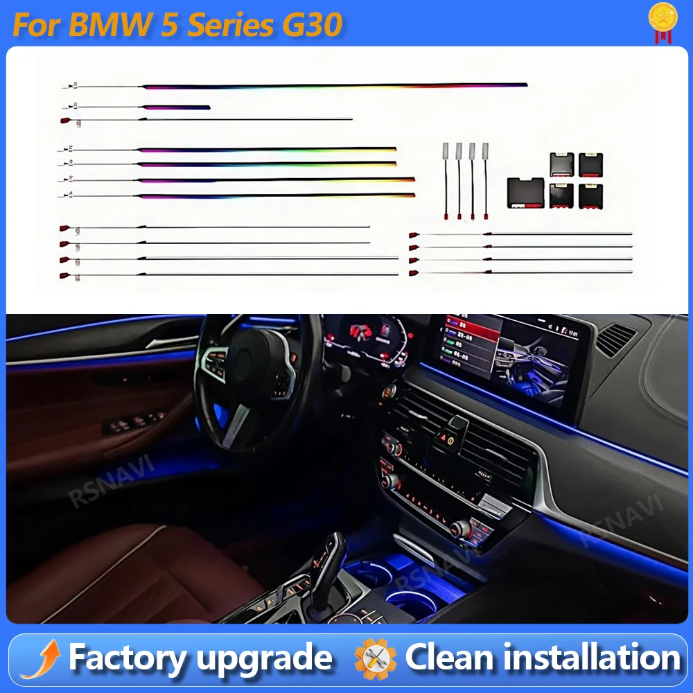 

11 Colors For BMW 5 Series G30 Led Door Dashboard Footwell Decorative Ambient Light Neon Atmosphere Lamp Interior Lighting