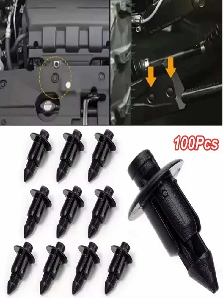 100 pièces moto 6mm Rivet carénage corps garniture panneau attache vis Clips universels pour Suzuki Kawasaki Yamah