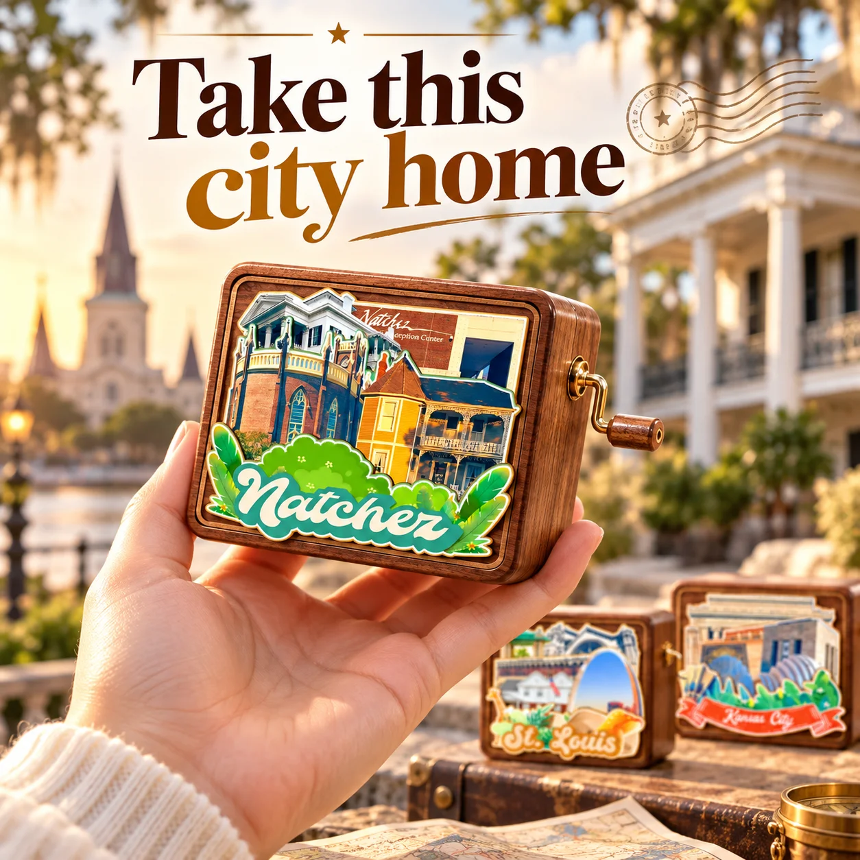 Natchez St. Louis Kansas City Springfield Jefferson City Branson Bozeman Mississippi USA Fridge Magnet Travel Souvenir Gift