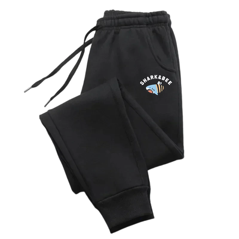 

shark$bee Printed Sweatpant Warm Pocket Pants Woman Trendy Street Sweatpants Hip Hop Comfortable Trousers