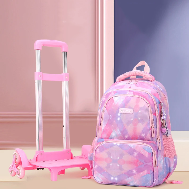 Children School Backpack with Wheels Rolling School Bag For Boy Girls wheeled backpack Trolley Bag Students Backpack