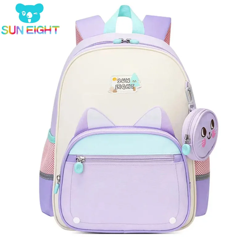 SUN EIGHT 14inch 2024 NEW Fashion Kids Backpack Children Outdoor Bag Kindergarten School Bags Student School Backpacks