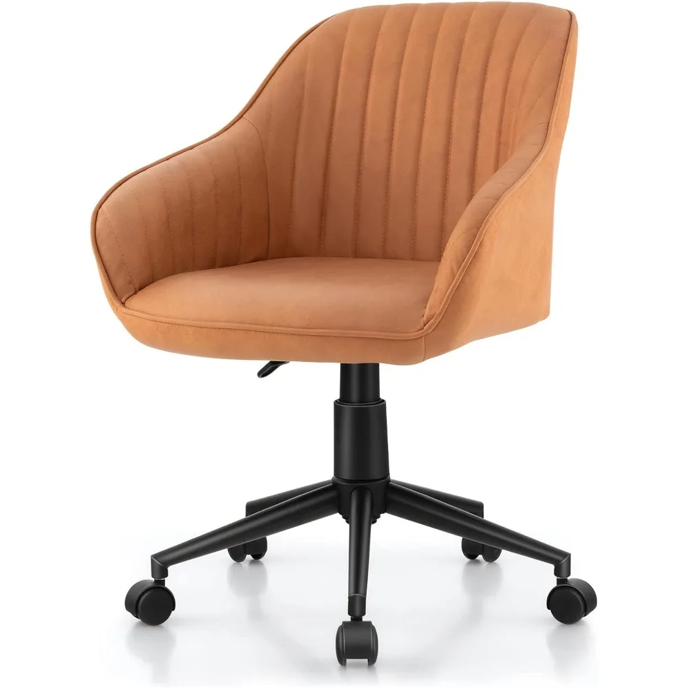 كرسي مكتب منزلي حديث، كرسي كمبيوتر منتصف القرن قابل للتعديل كرسي مكياج لغرفة النوم مع عجلات وأذرع #1