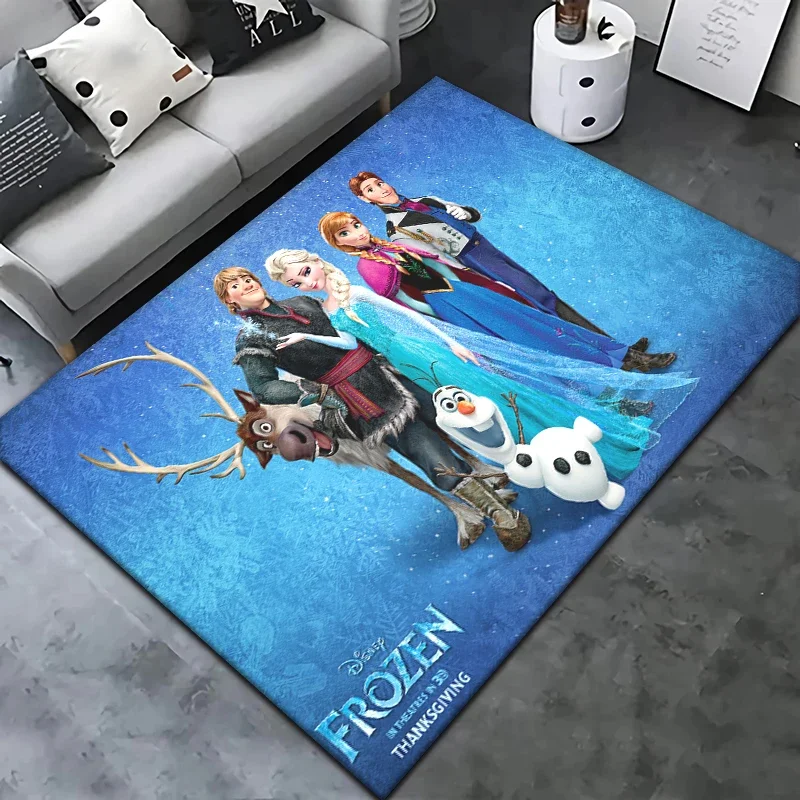 Frozen Elsa Princess Carpet Rug for Living Room Bedroom Decoration Picnic Camp Kitchen Carpet Crawling Carpet Decoration