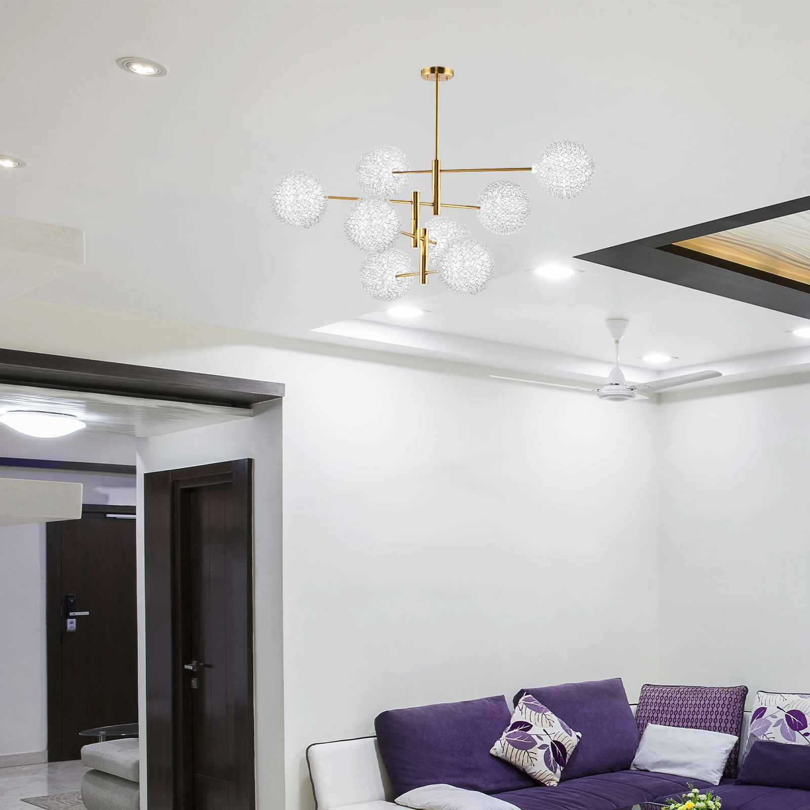 G4 عاكس الضوء من سلك الألومنيوم الزجاجي الشفاف، تصميم حديث وبسيط متوافق مع غطاء غطاء غطاء بديل لمصباح أرضي المكتب #2