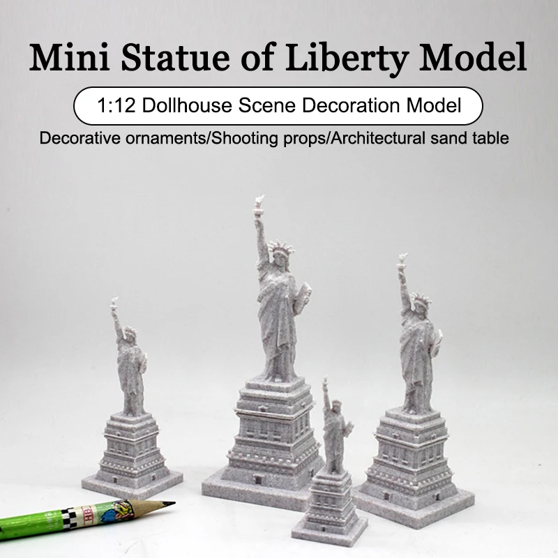 1:12 Dollhouse Mini Statue Of Liberty Sculpture Figurines Dollhouse Home Decoration Crafts Ornaments Micro Scene Photo Props