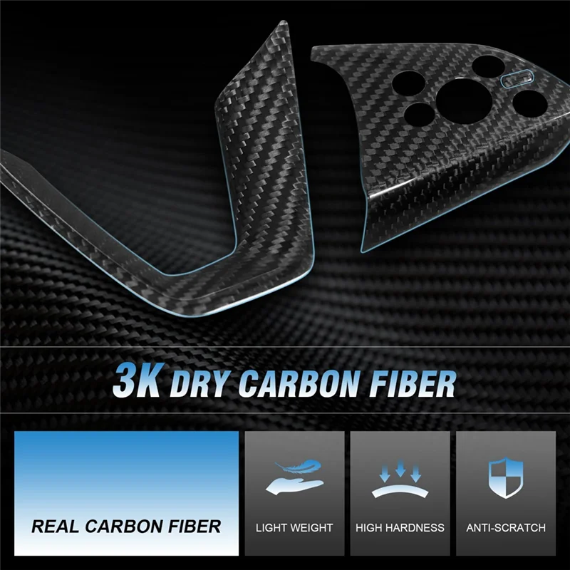 

Real Carbon Fiber For Tesla Model 3 Highland 2024 Car Steering Wheel Trim Cover Interior Accessories