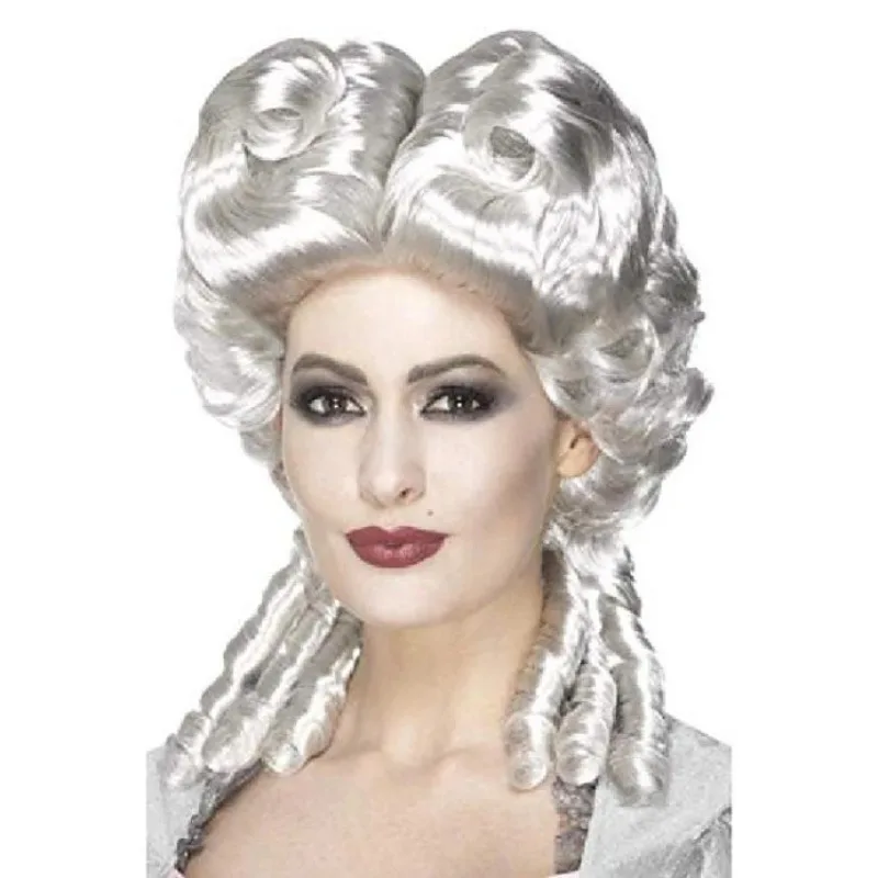 Dames Halloween fête perruque Maria Antonia Josefa Johanna reine perruque robe de soirée chapeaux cheveux bouclés dames longs cheveux bouclés