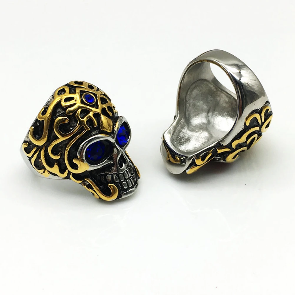 

Stainless Steel Skull Ring Perfect Gift for Boyfriend Decor Men Punk Fashionable