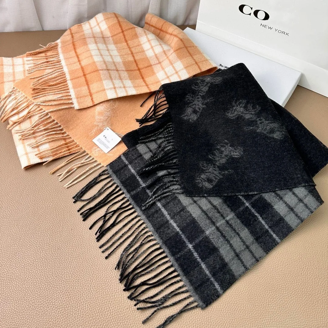 Luxury Brand Winter Warm Scarf Pashmina Men Women Wool Cashmere Scarf Shawl Classic Carriage Pattern Brand Factory Direct Sales