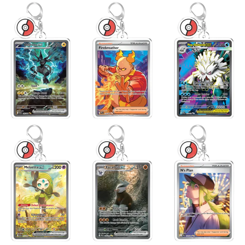

Keychain for Pokemon Zekrom Meloetta Charizard Deino Anime Game Fans Gifts Recycled Acrylic Backpack Pendant Decoration Rare Toy