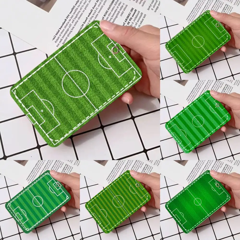 

Держатель для карт Football Field Plan, подходит для кредитных карт, проездных билетов, прямоугольный брелок из мягкой кожи, защитный чехол для ключей