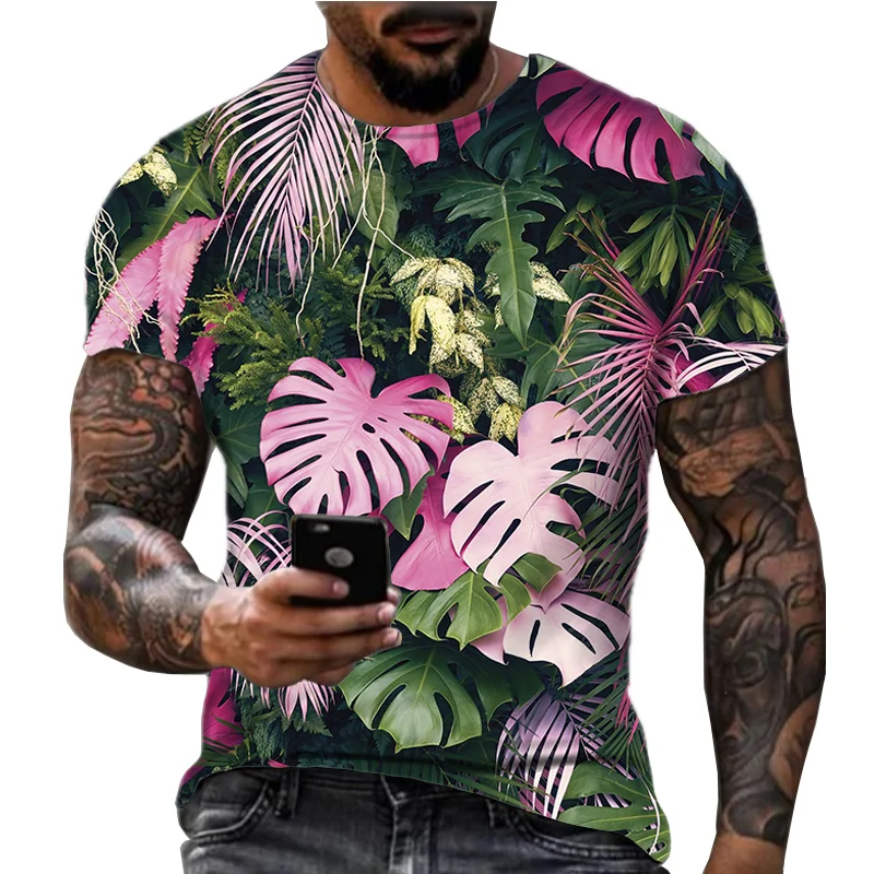 Camiseta con estampado Digital para hombre, camisa informal de manga corta con patrón personalizado, versátil, novedad de verano, 2024