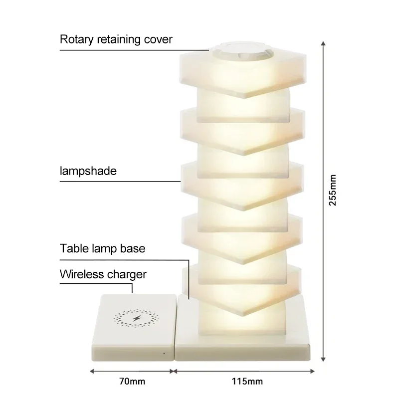 ไร้สายที่มีสีสัน LED โคมไฟตั้งโต๊ะปลั๊ก USB โคมไฟข้างเตียง Touch Dimmable Eye Protection อ่านห้องนอนบรรยากาศ Light ของขวัญ