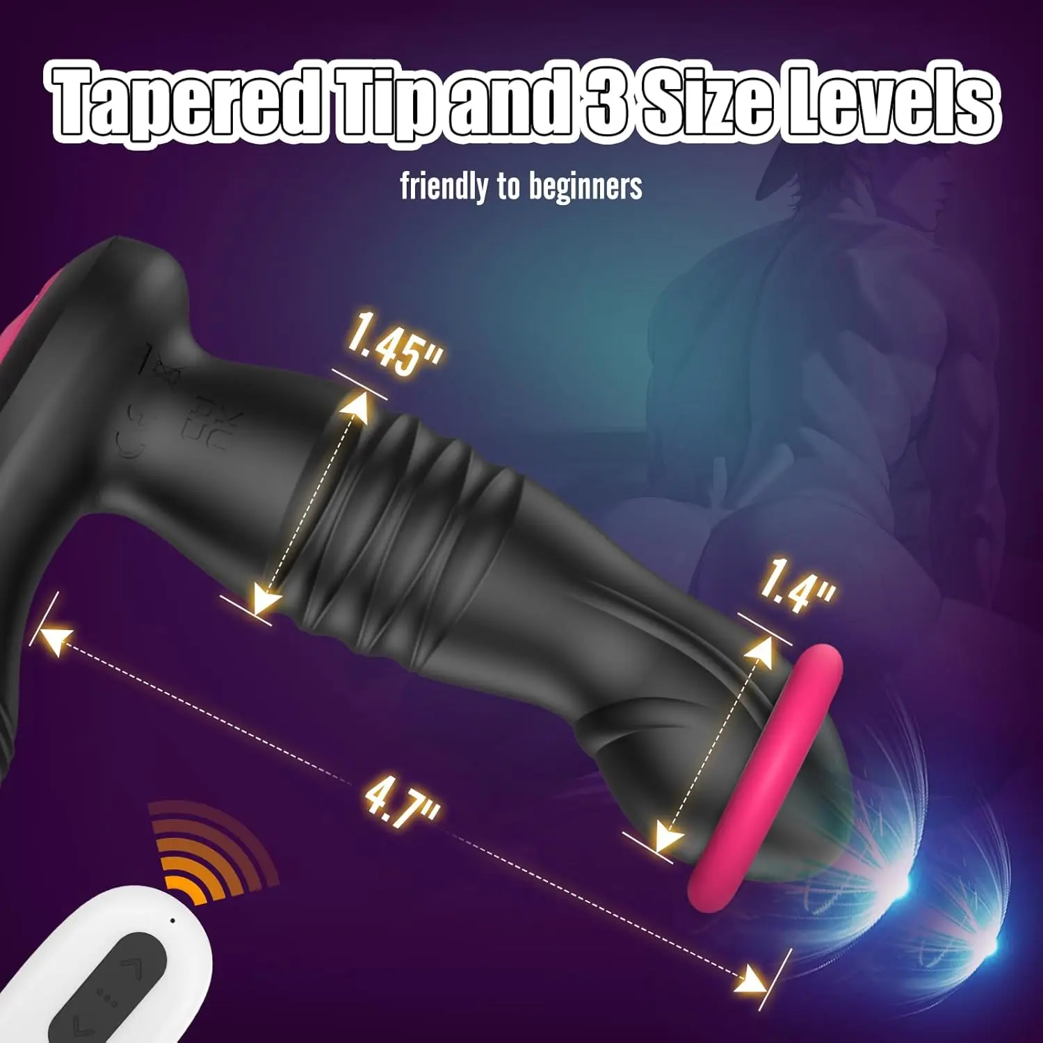 Wibrator do masażu prostaty, męski zabawka erotyczna, wibrator z funkcją pchania, korek analny, sprzęt do masażu prostaty, sztuczny penis, wibrator z funkcją masażu.