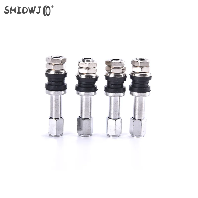 4pcs TR48E Bolt-in Car Tubeless Wheel Tire Valve Stem Dust Cap Cover For Motorcycles Scooter Moped Bicycle Stainless Steel Rims