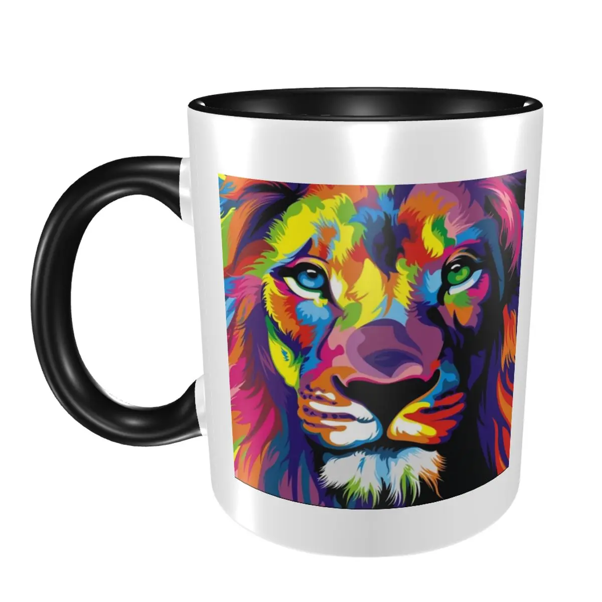 

Banksy Rainbow Lion Graffiti Pop Art Painting Mug Funny Ceramic Coffee Cups Tea Mugs Milk Cup Drinkware Gifts for Friends