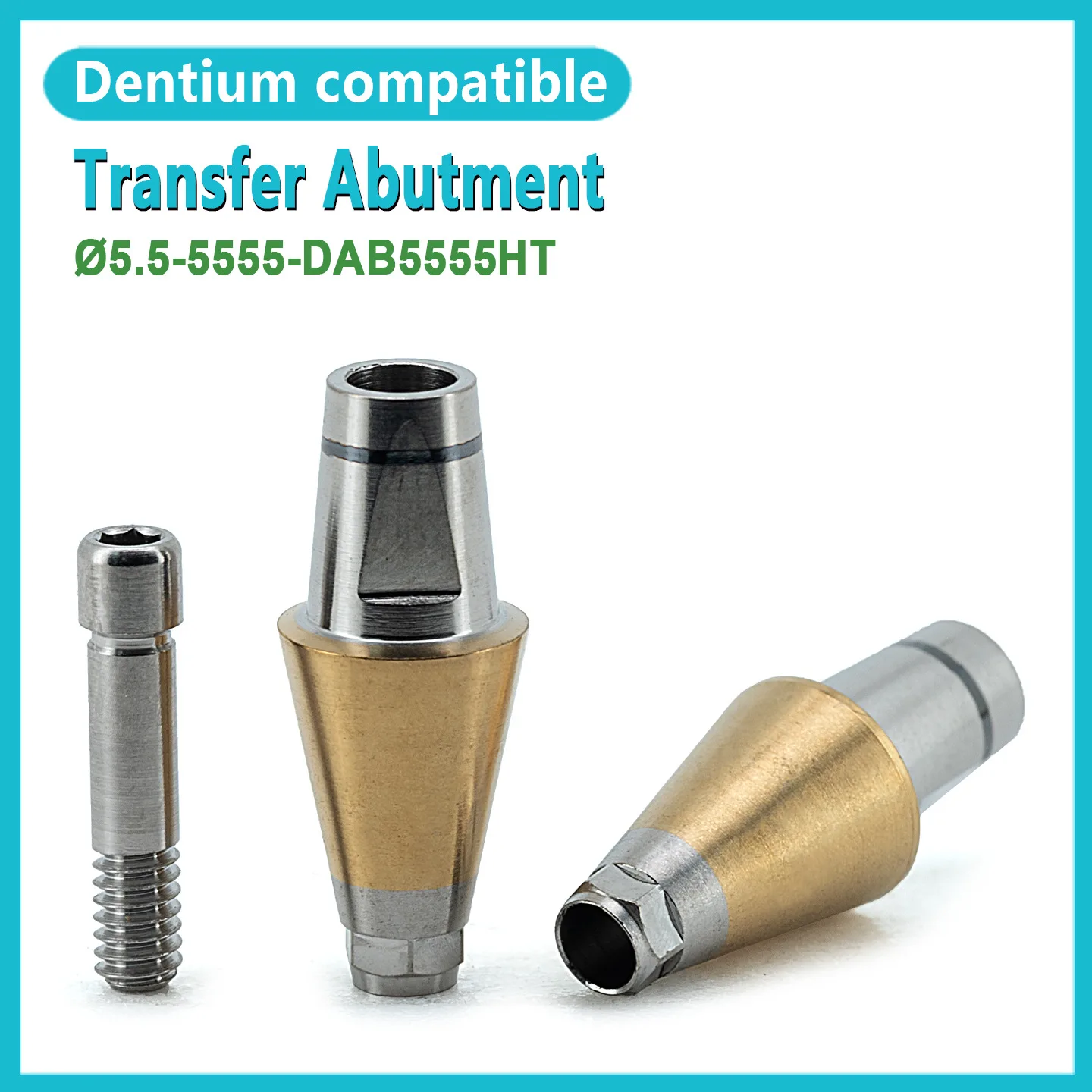 Dental Dentium Grade 5 Titanium Straight Transfer Abutment With Screw, Implant Abutment Components Medical Consumables Factory