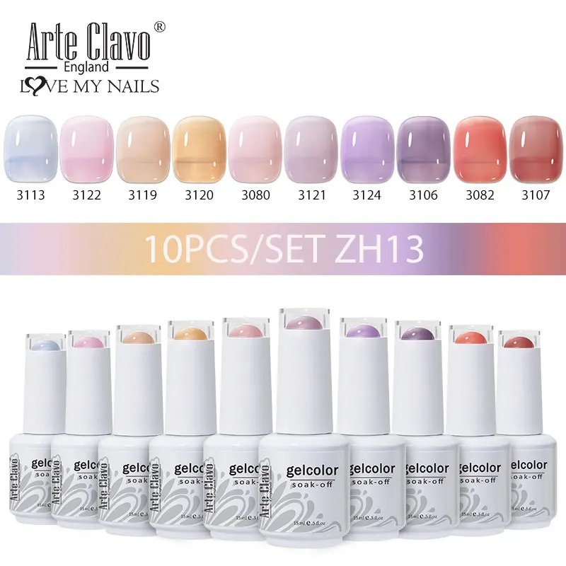 Arte Clavo 10PCS Set smalto gel per unghie 15ml Autunno Nude Nail Art Gel UV semipermanente per manicure Kit smalto gel Vernici