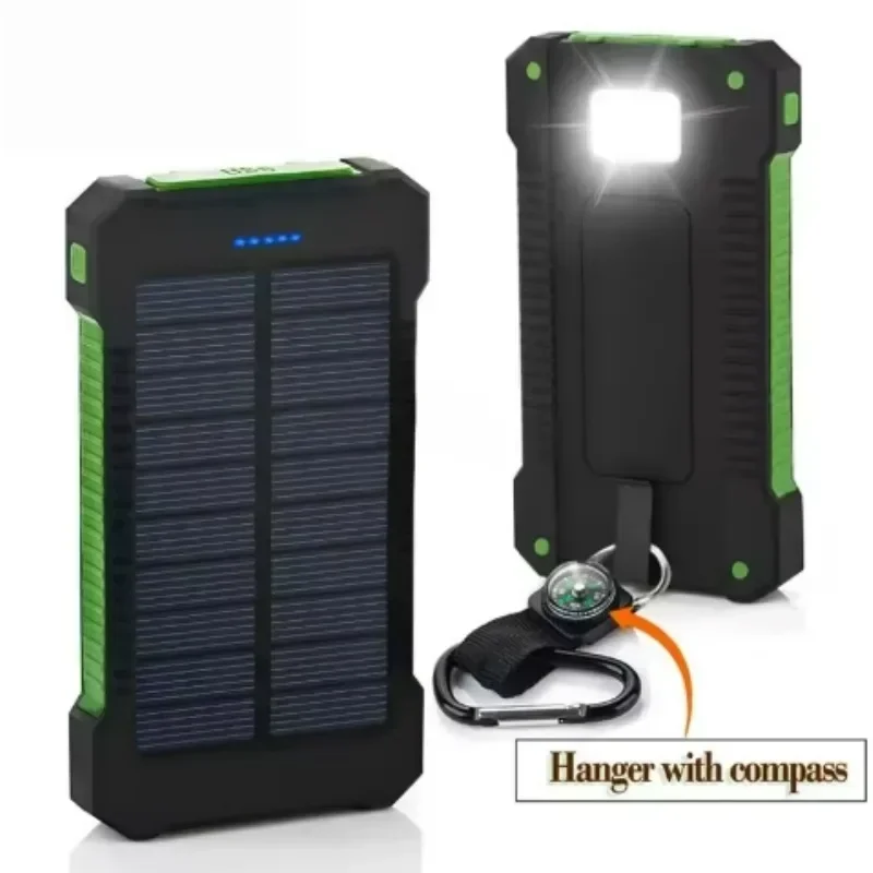 

2025 New 50000mAh Portable Solar Power Bank Outdoor Fishing Camping Large Capacity Backup Battery with Compass Fast Charging