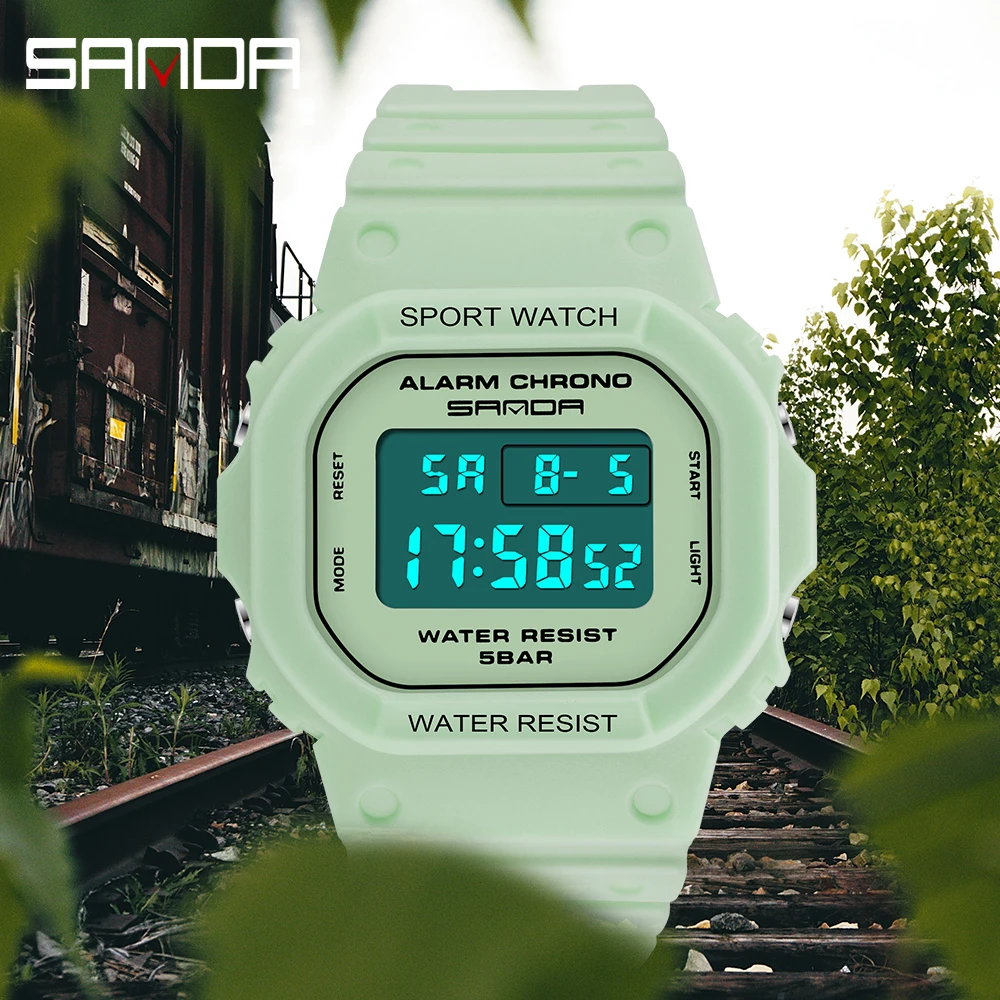 SANDA G Style White Fashion Women\'s Watches LED Digital Watch for Female Clock Ladies Sport Wristwatch Waterproof Relógio mulher